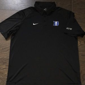 Black Nike Elite Team issue Duke Blue Devils Basketball Polo Golf shirt XL mens